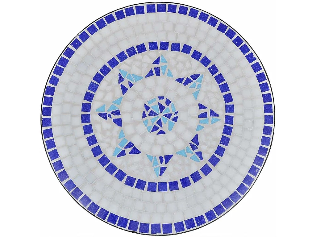 3-delige Bistroset keramische tegel blauw en wit