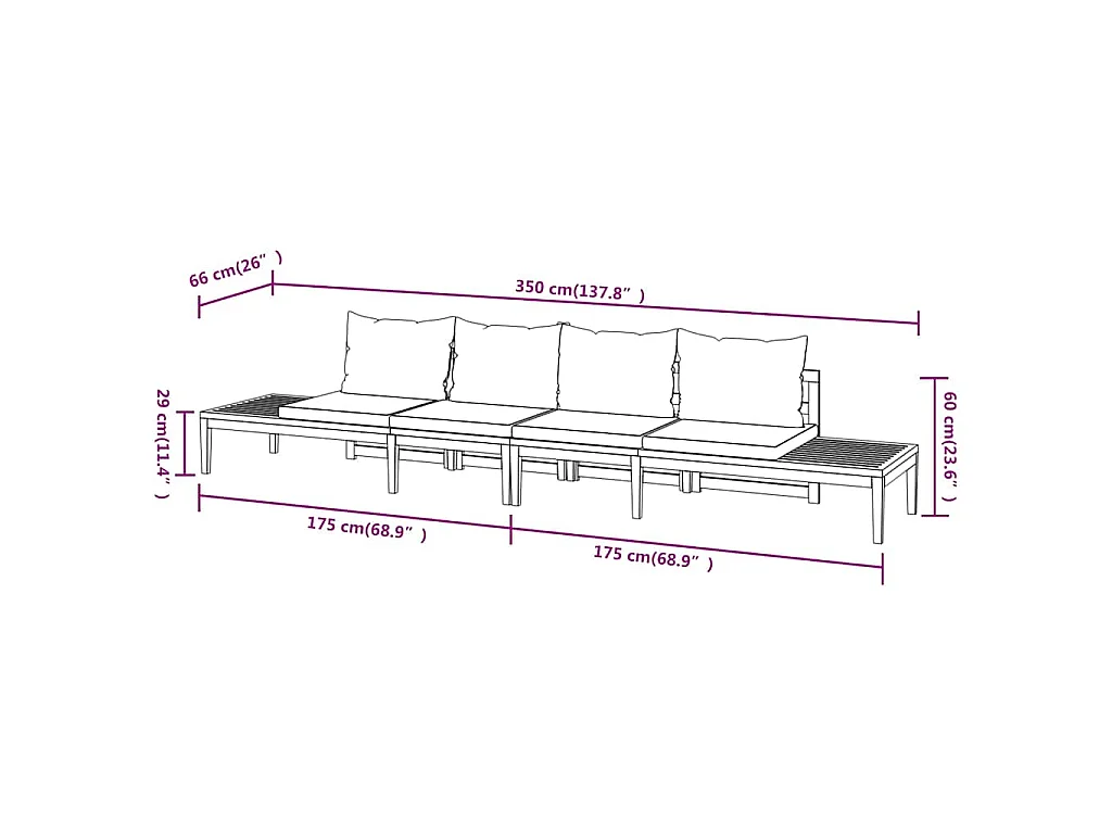 Panche da Giardino con Cuscini Grigio Scuro 2pz Legno di Acacia