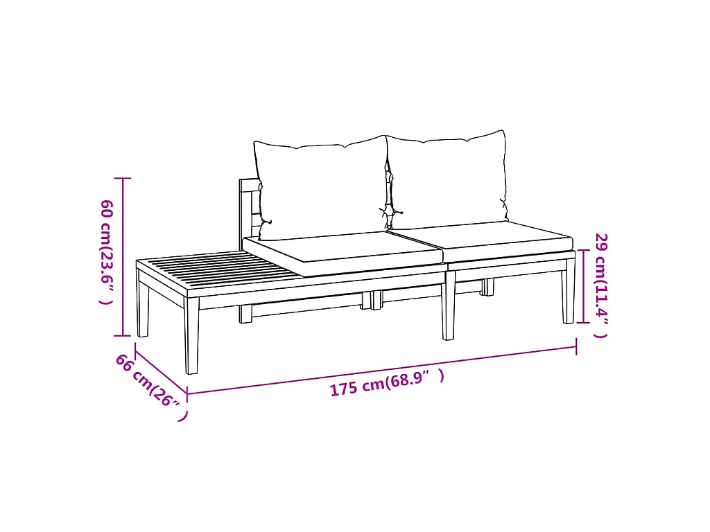 Panche da Giardino con Cuscini Grigio Scuro 2pz Legno di Acacia