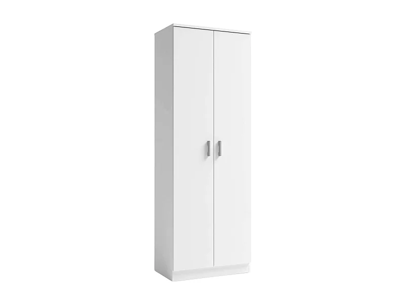 Meuble à chaussures d'entrée, meuble auxiliaire blanc, 2 portes, 6 étagères, 60 cm