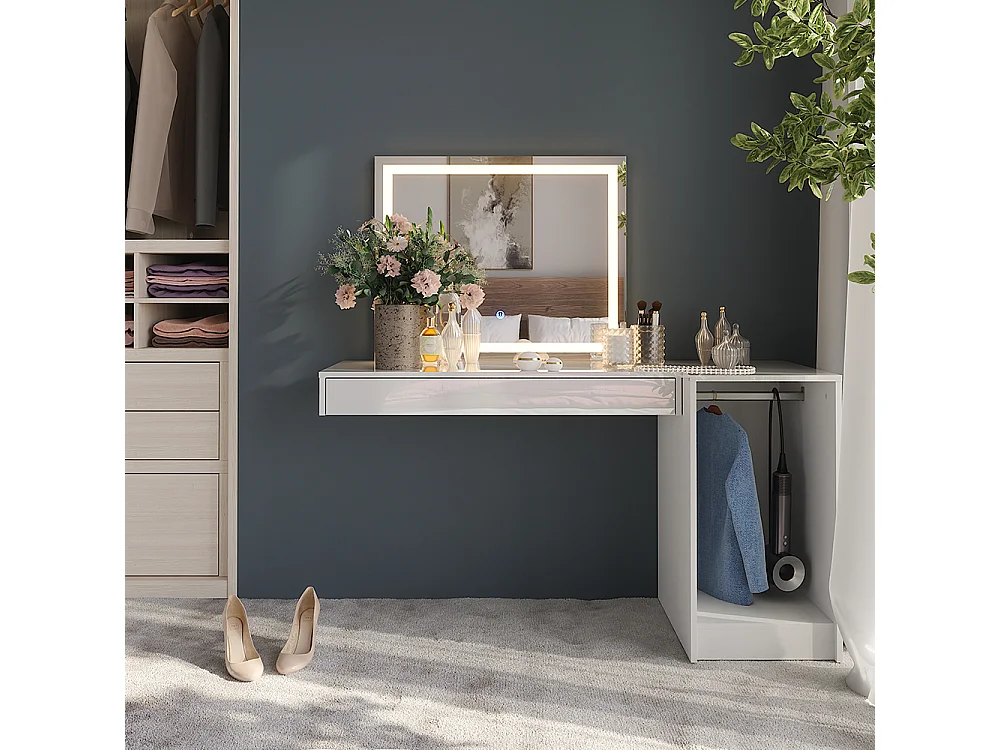 Schminktisch weiß 100x40.1x12 sherry