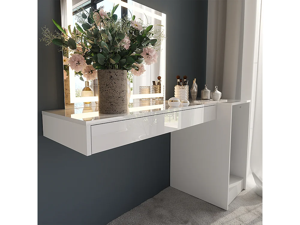 Kaptafel met licht wit 100x40.1x12 sherry