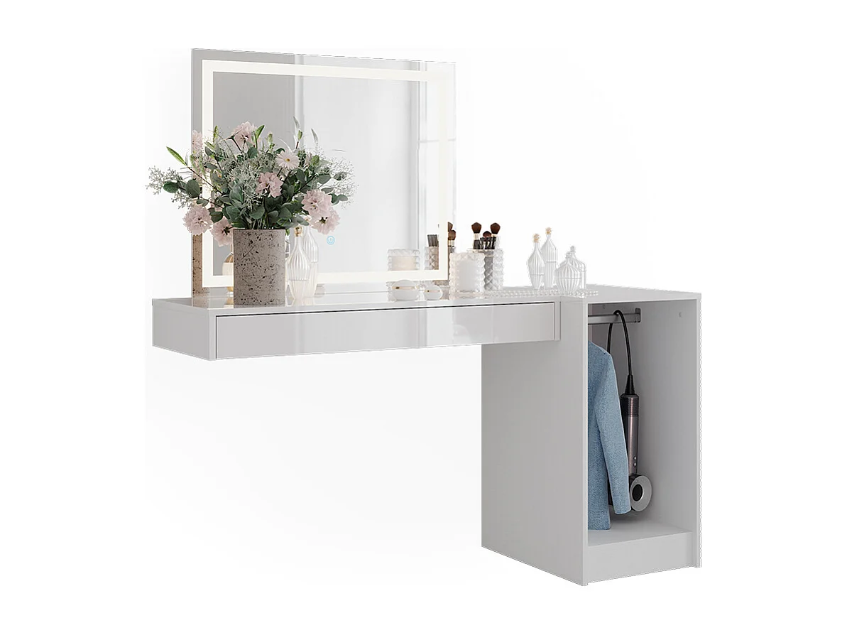 Kaptafel met licht wit 100x40.1x12 sherry