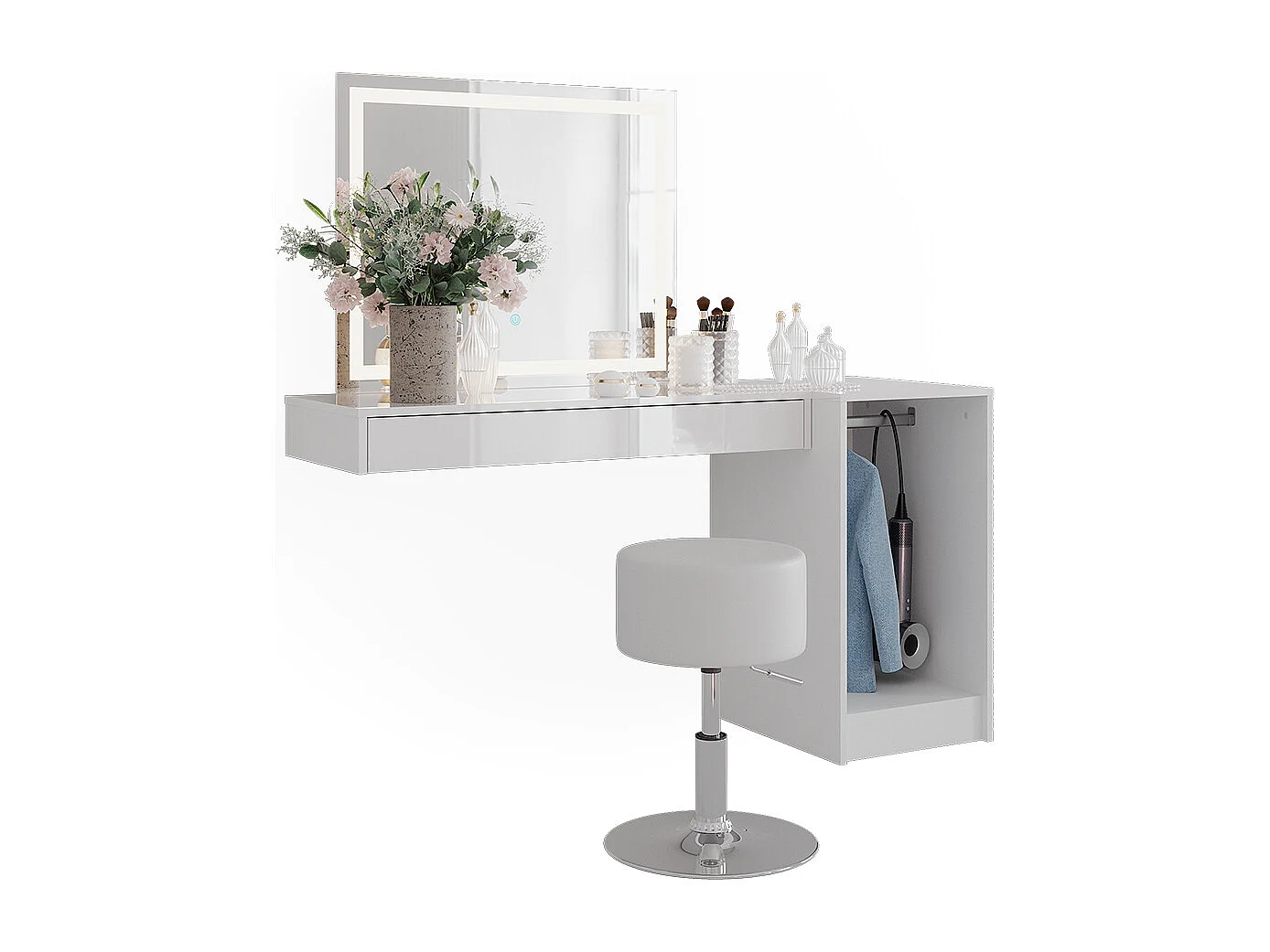 Stół do toalety biały 100x40.1x12 sherry