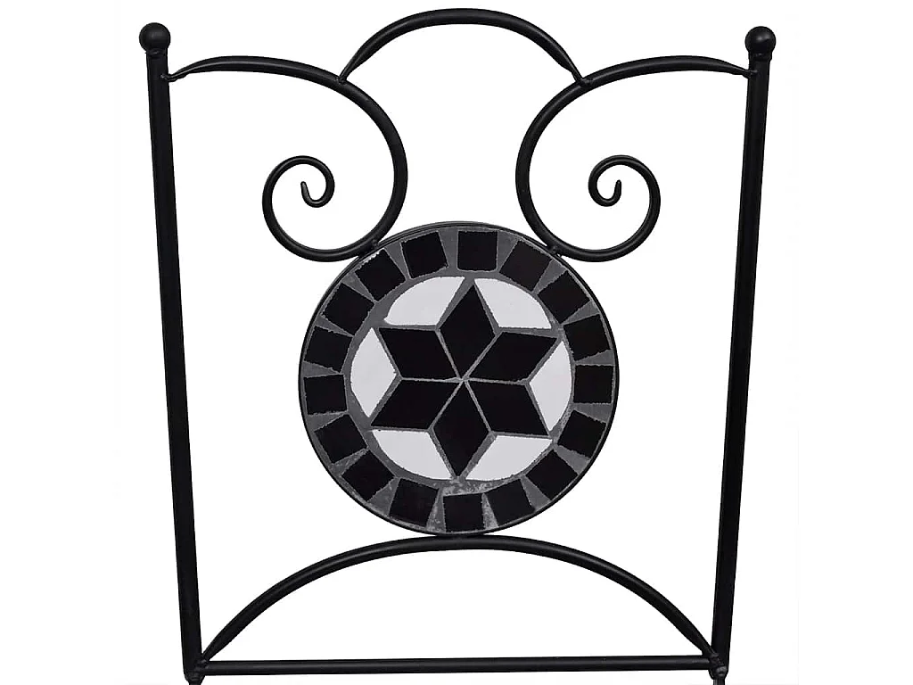 Mobilier de bistro 3 pcs Carreaux céramiques Noir et blanc
