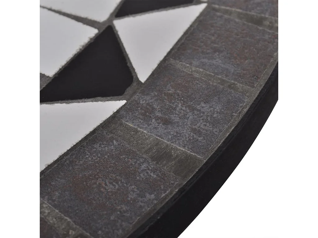 Mobilier de bistro 3 pcs Carreaux céramiques Noir et blanc