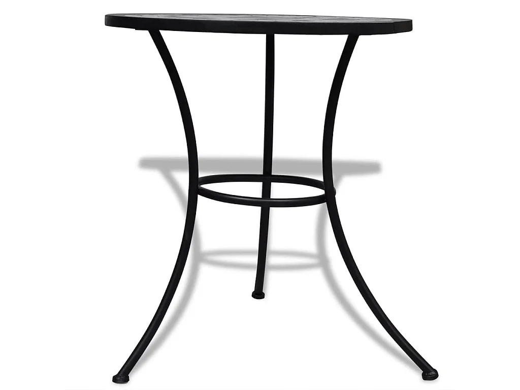 Mobilier de bistro 3 pcs Carreaux céramiques Noir et blanc