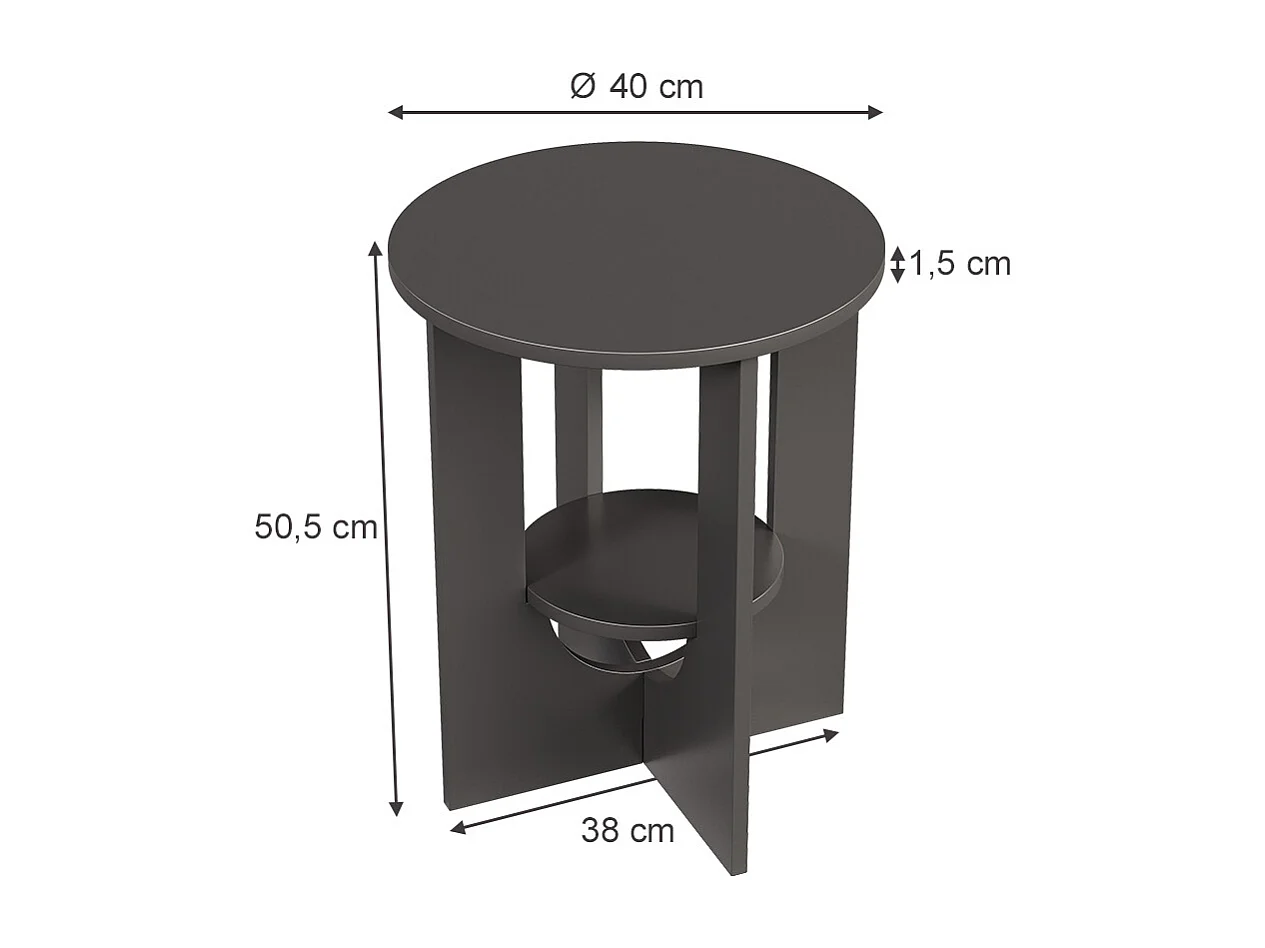 Couchtisch schwarz 40x40x50.5 vareo