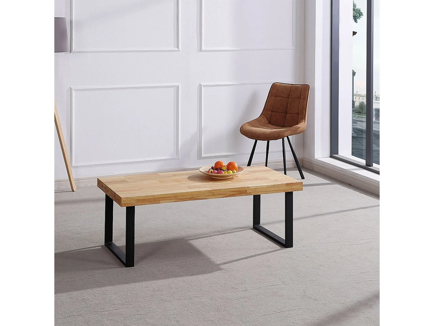 Mesa de centro Fabrik carvalho/preto Estilo industrial Sala de estar moderna