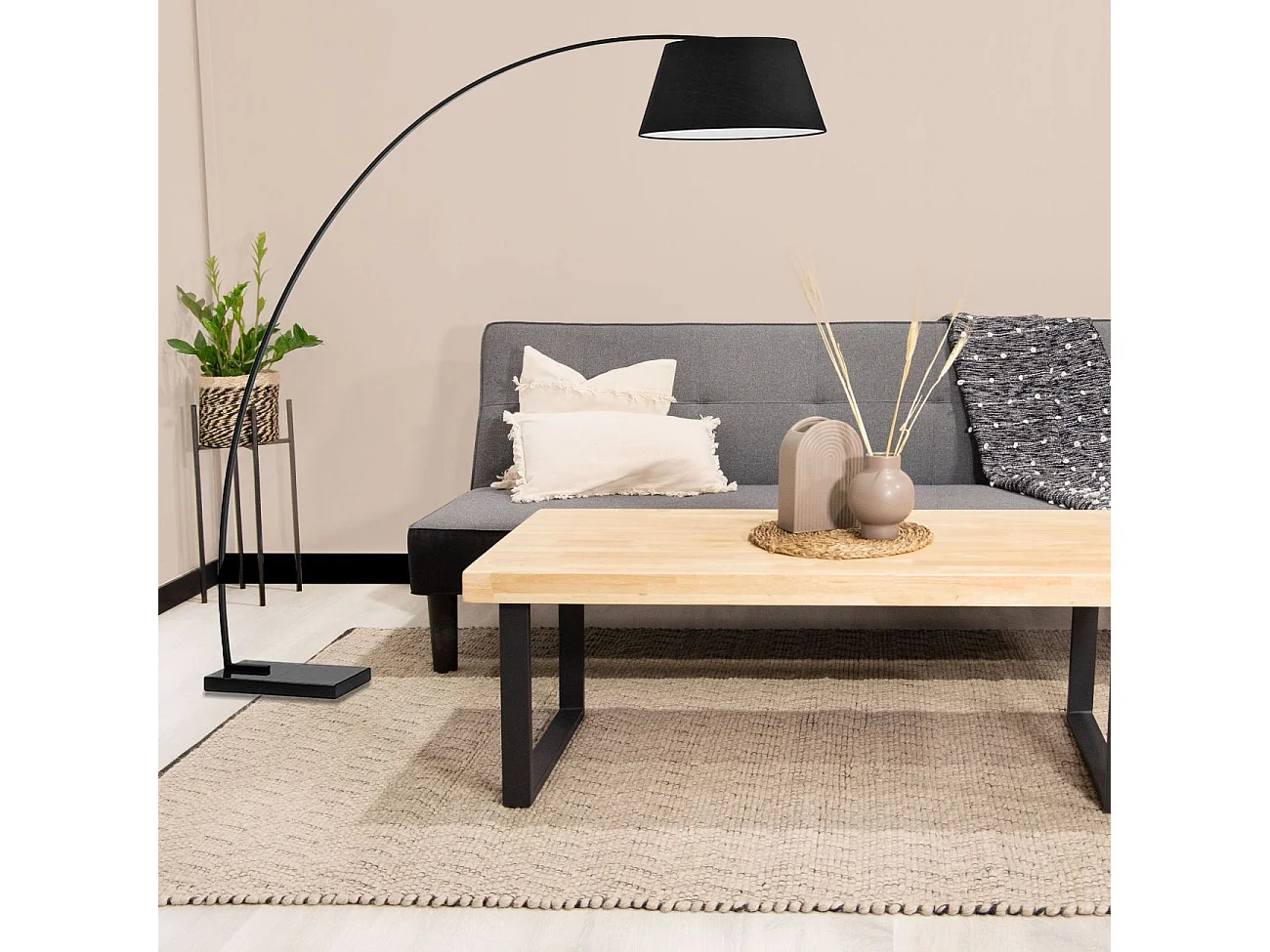 Mesa de centro Natural Roble salvaje - Negro