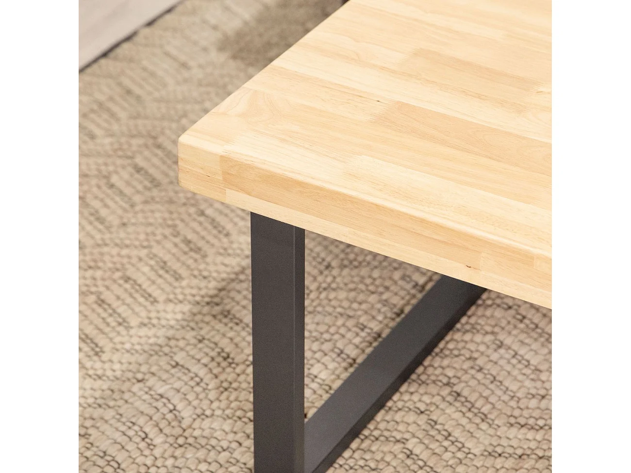 Mesa de centro Natural Roble salvaje - Negro