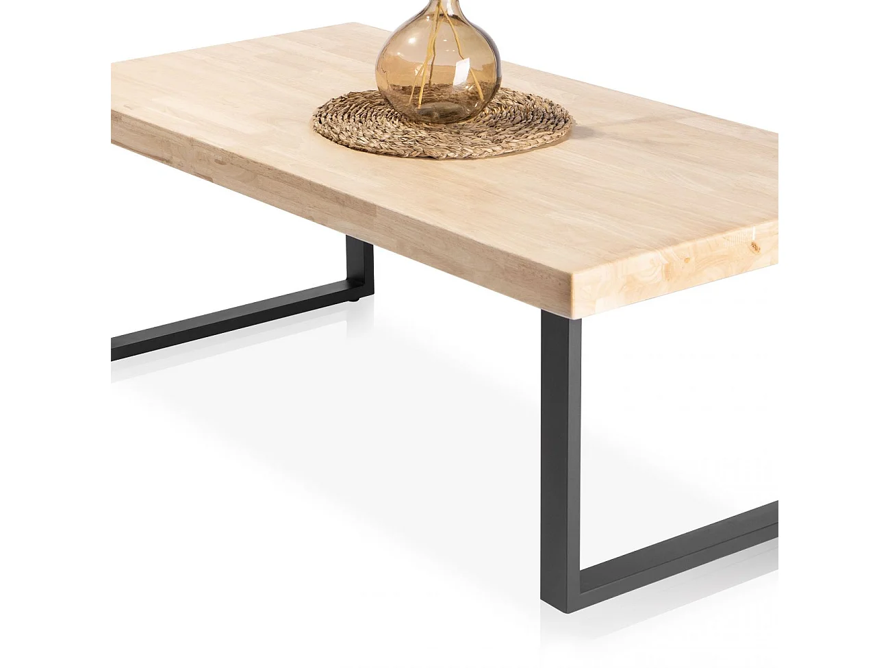 Mesa de centro Natural Roble salvaje - Negro