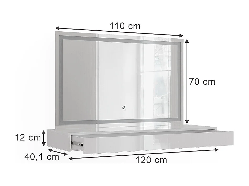 Tavolo da toeletta bianco 120x40.1x12 sherry