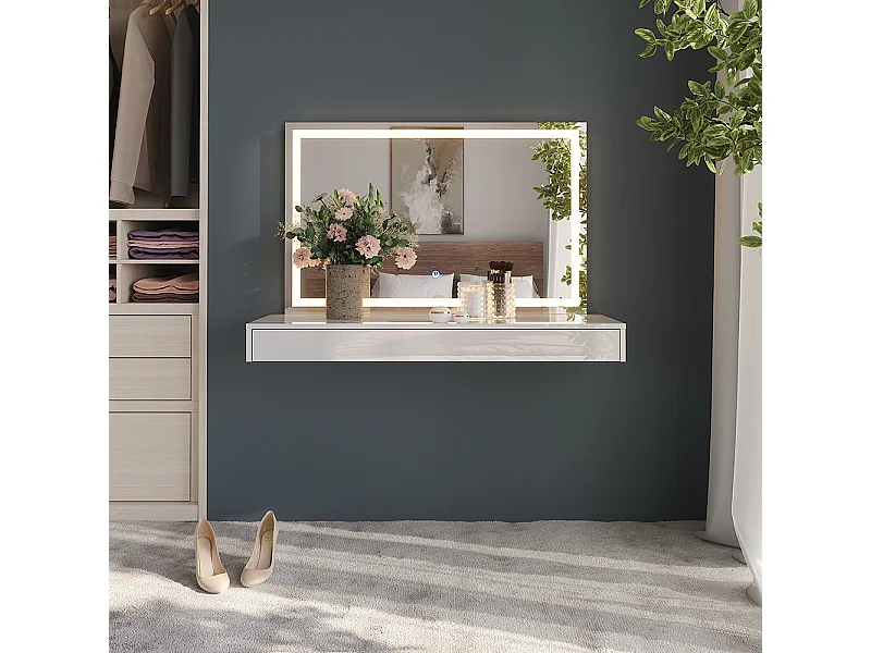 Schminktisch weiß 120x40.1x12 sherry