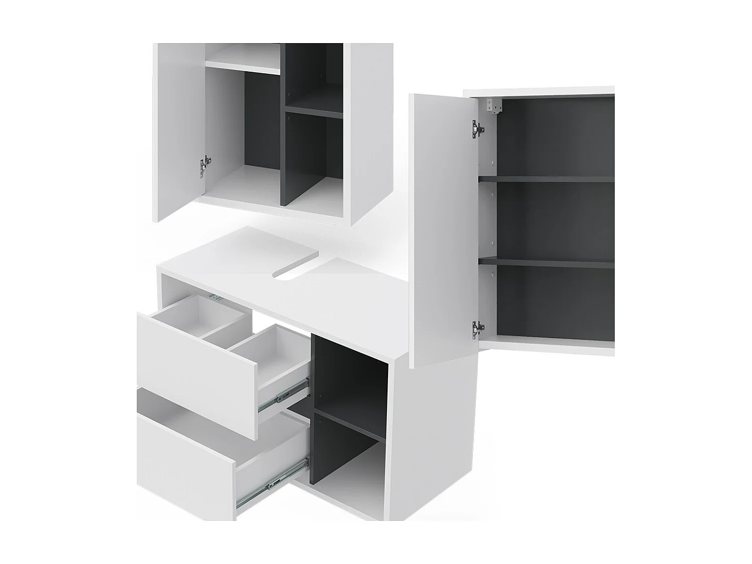 Meubles bain blanc 60x45x100 viola