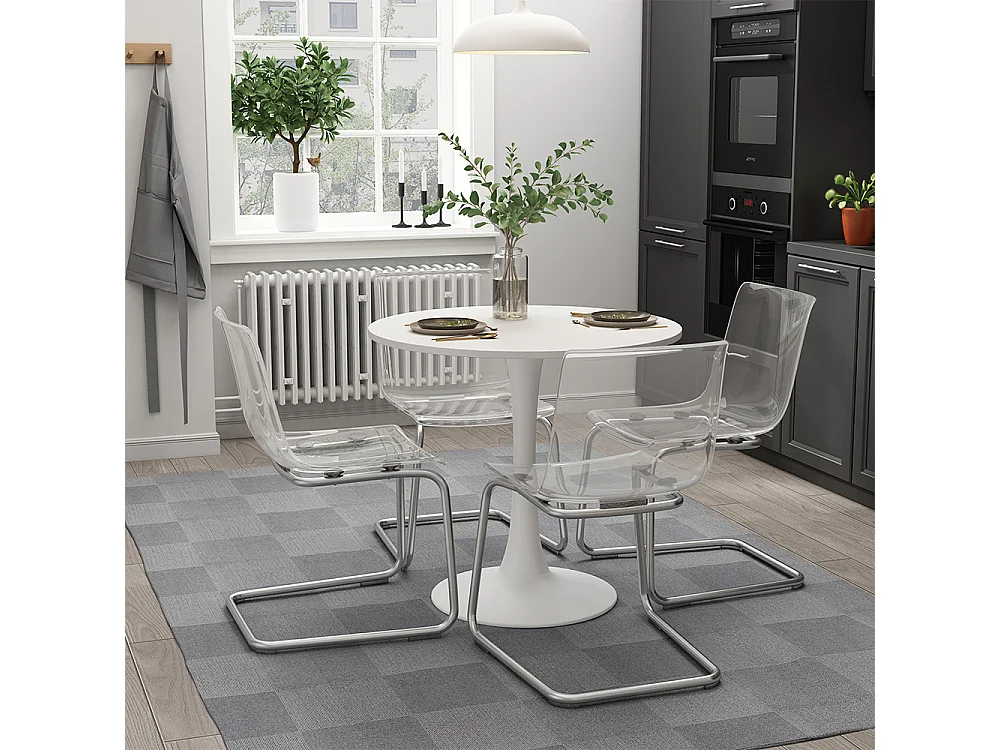 Table de salle à manger blanc 80x80x74 carl