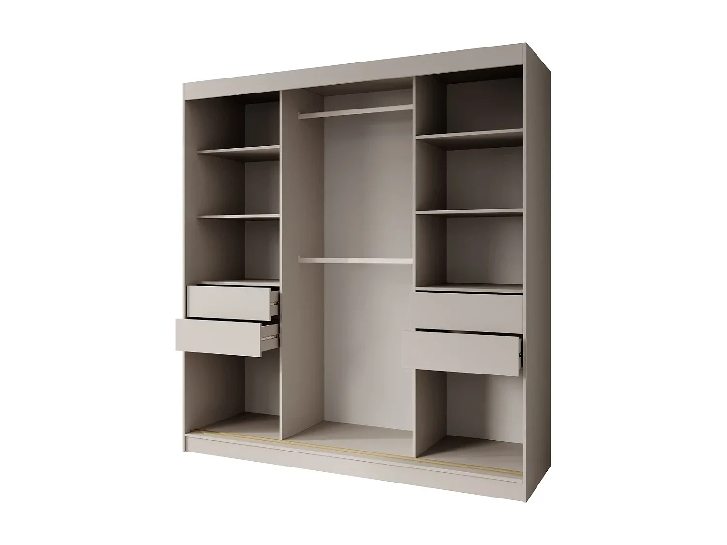 ARMOIRE À PORTES COULISSANTES Marika Lux, 2 PORTES, avec Tiroirs, Cachemire+Or, 200 cm