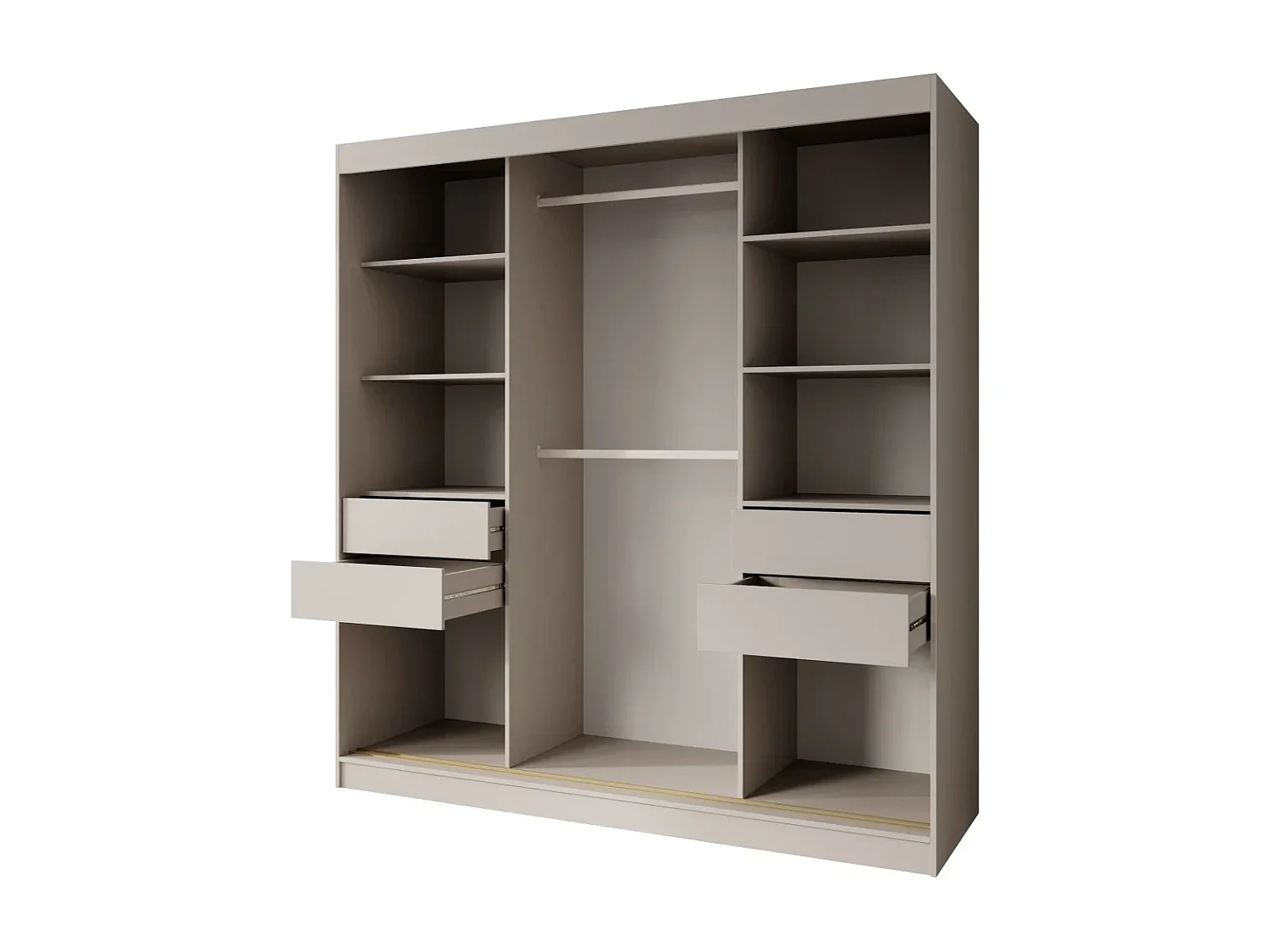 ARMOIRE À PORTES COULISSANTES Marika Lux, 2 PORTES, avec Tiroirs, Cachemire+Or, 200 cm