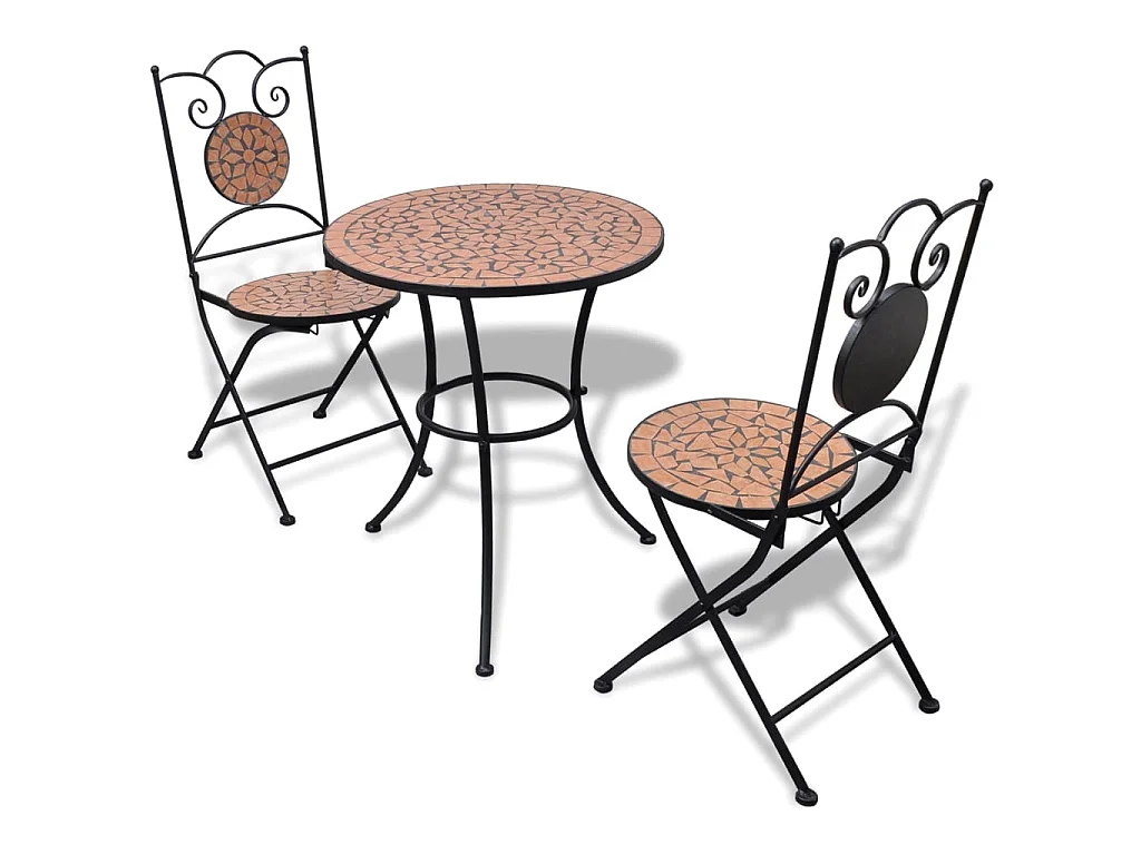 Set da Bistrot 3 pz in Piastrelle di Ceramica Terracotta
