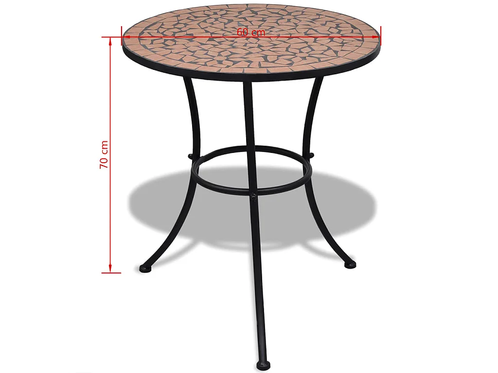 Set da Bistrot 3 pz in Piastrelle di Ceramica Terracotta