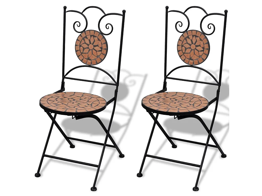 Set da Bistrot 3 pz in Piastrelle di Ceramica Terracotta