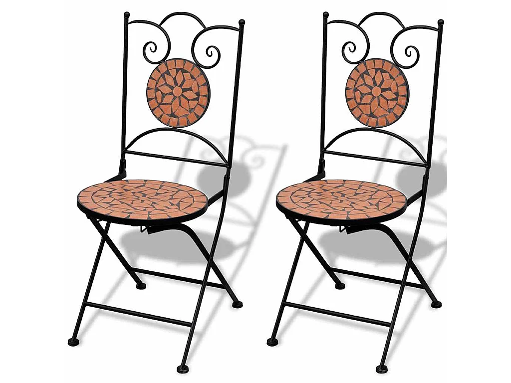 3-tlg. Bistro-Set Keramik Terrakotta