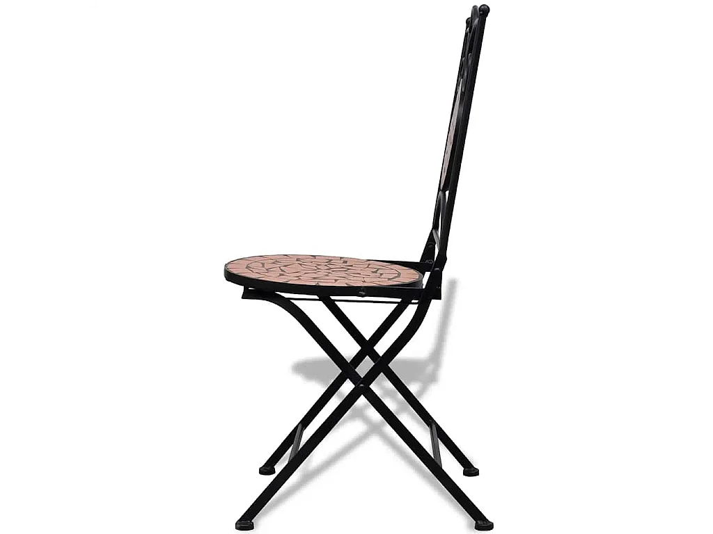 3-tlg. Bistro-Set Keramik Terrakotta