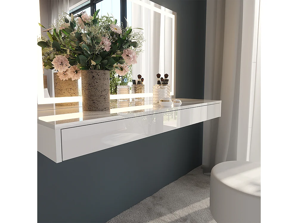 Kaptafel wit 120x40.1x12 sherry