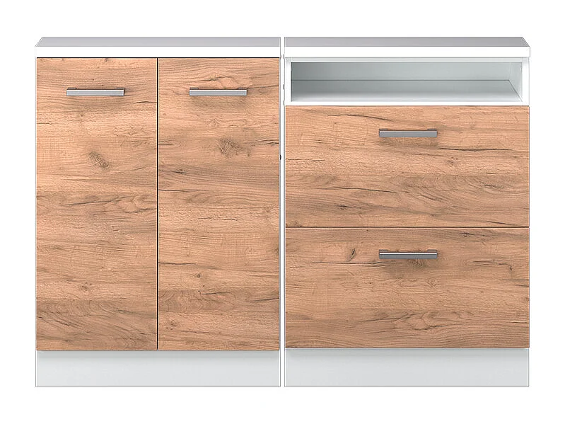 Kastenset voor schuine wand eik goud/wit 120x46x81.6 rion