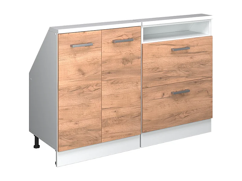 Dachschrägenschrank-Set goldkraft eiche/weiß 120x46x81.6 rion