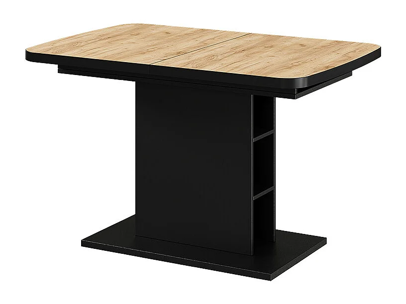 Table de salle à manger chêne doré/noir 120x80x3.6 fenaro