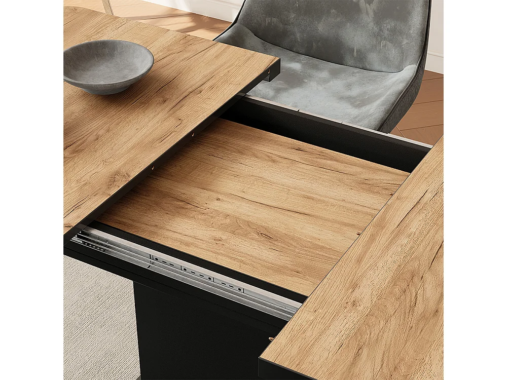 Table de salle à manger chêne doré/noir 120x80x3.6 fenaro