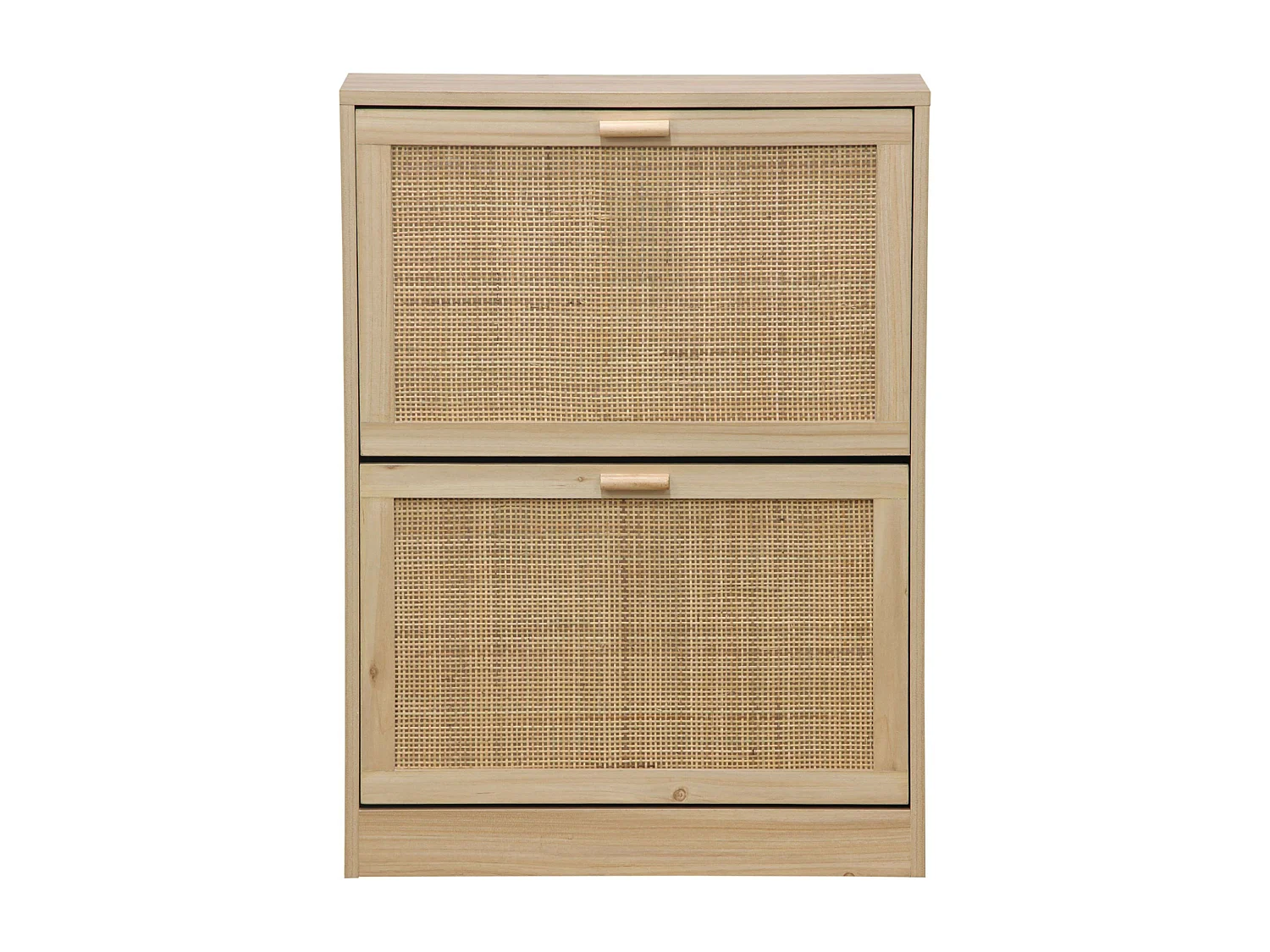 Étagère à chaussures moderne en mélamine et rotin, 60 x 82 x 24 cm