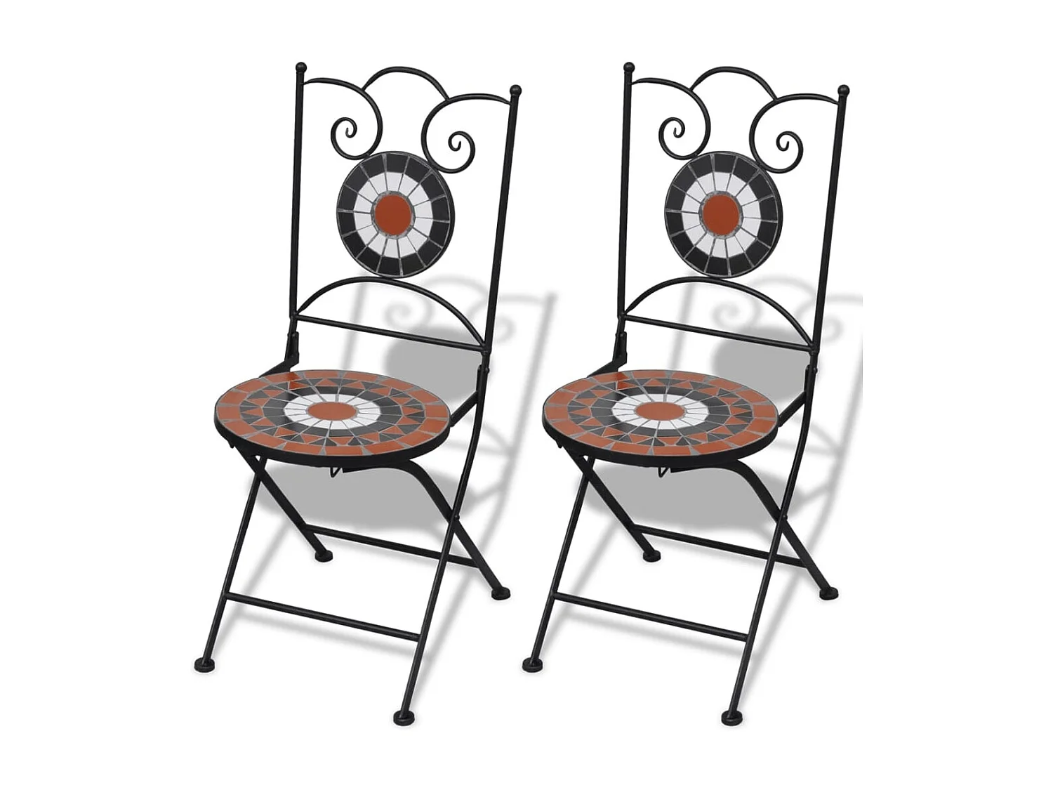 Mobilier de bistro 3 pcs Carreau céramique Terre cuite et blanc