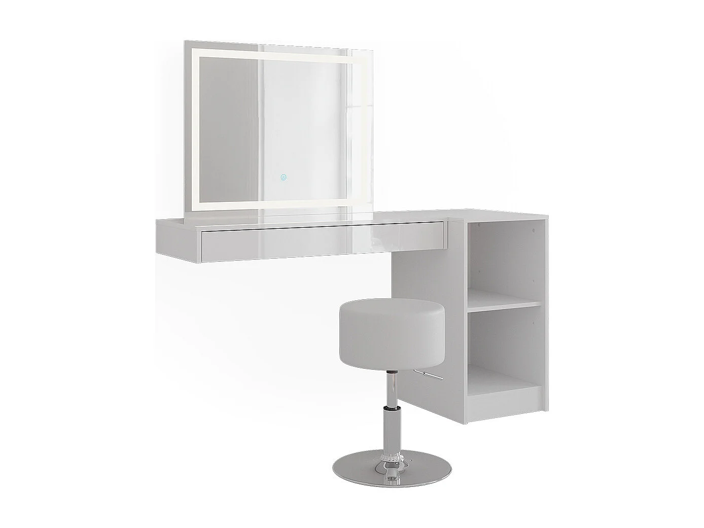 Kaptafel set met kruk wit 100x40.1x12 sherry