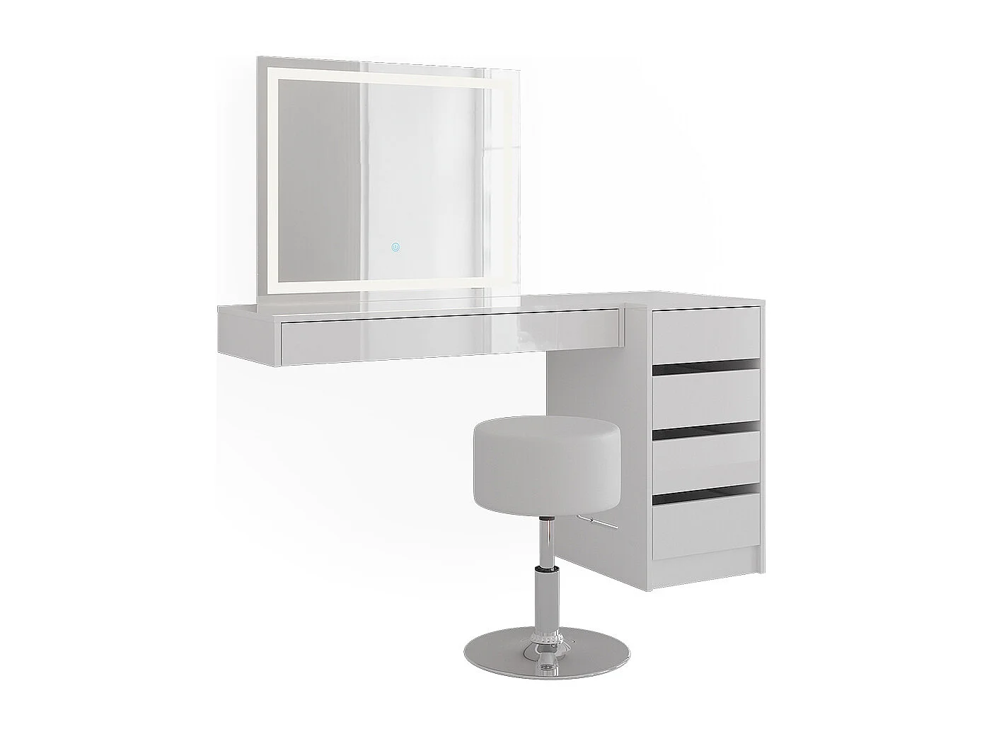 Kaptafel set met kruk wit 100x40.1x12 sherry