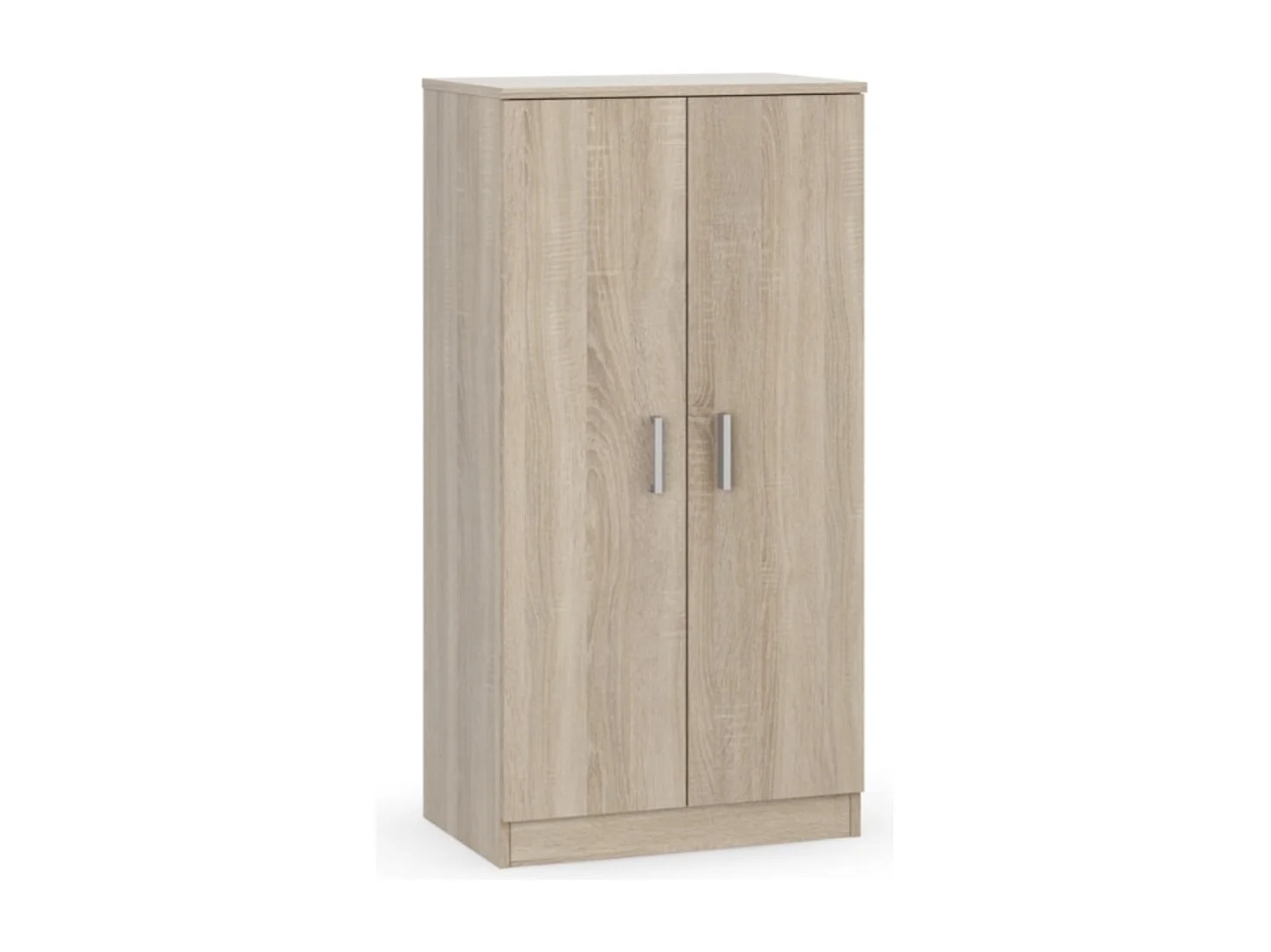 Schoenenkast 2 deuren 30 paar, 6 planken, licht eiken of wit, H108cm, praktische opbergruimte voor hal