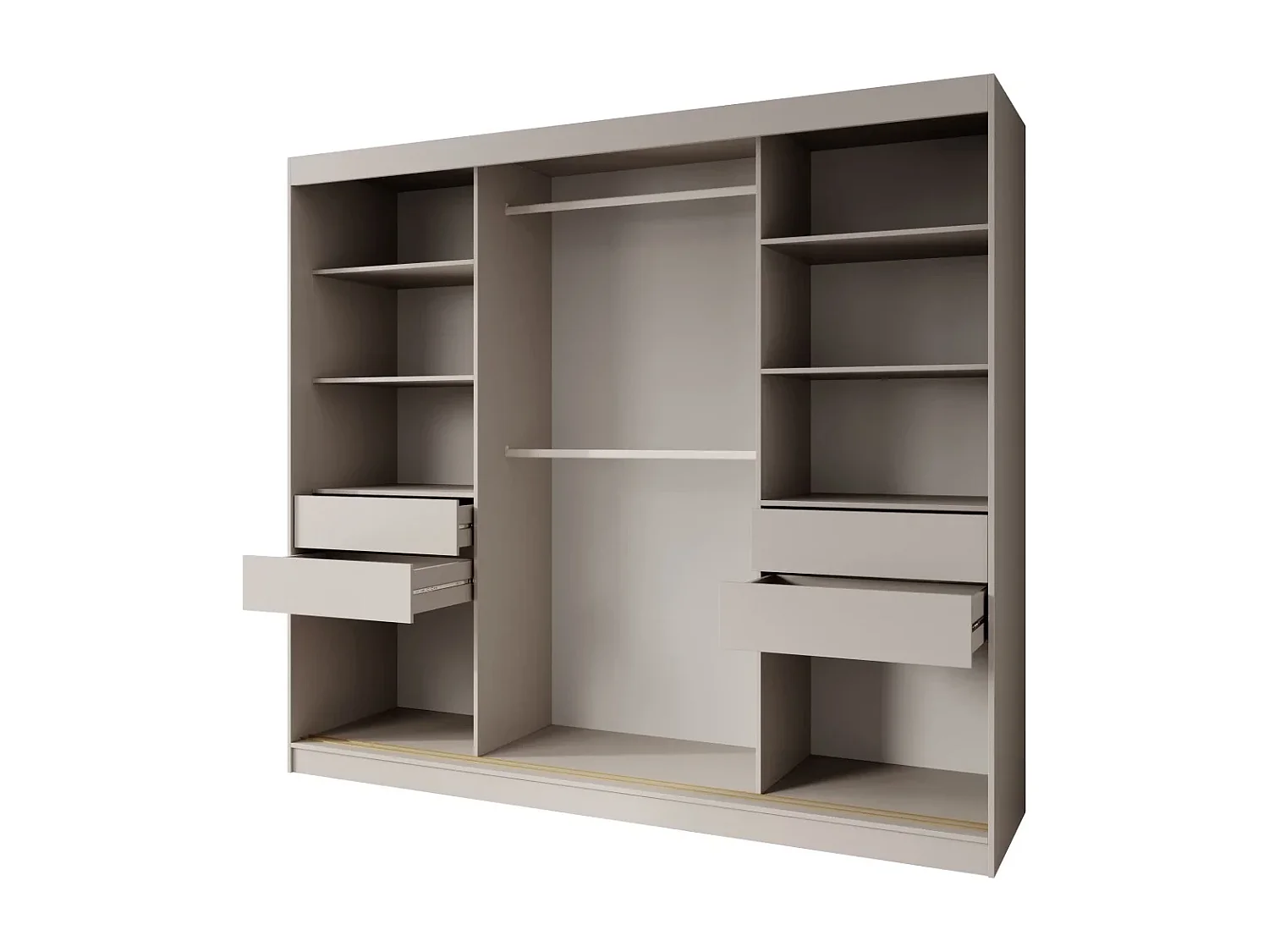 ARMOIRE À PORTES COULISSANTES Marika Lux, 3 PORTES, avec Tiroirs, Cachemire+Or, 240 cm