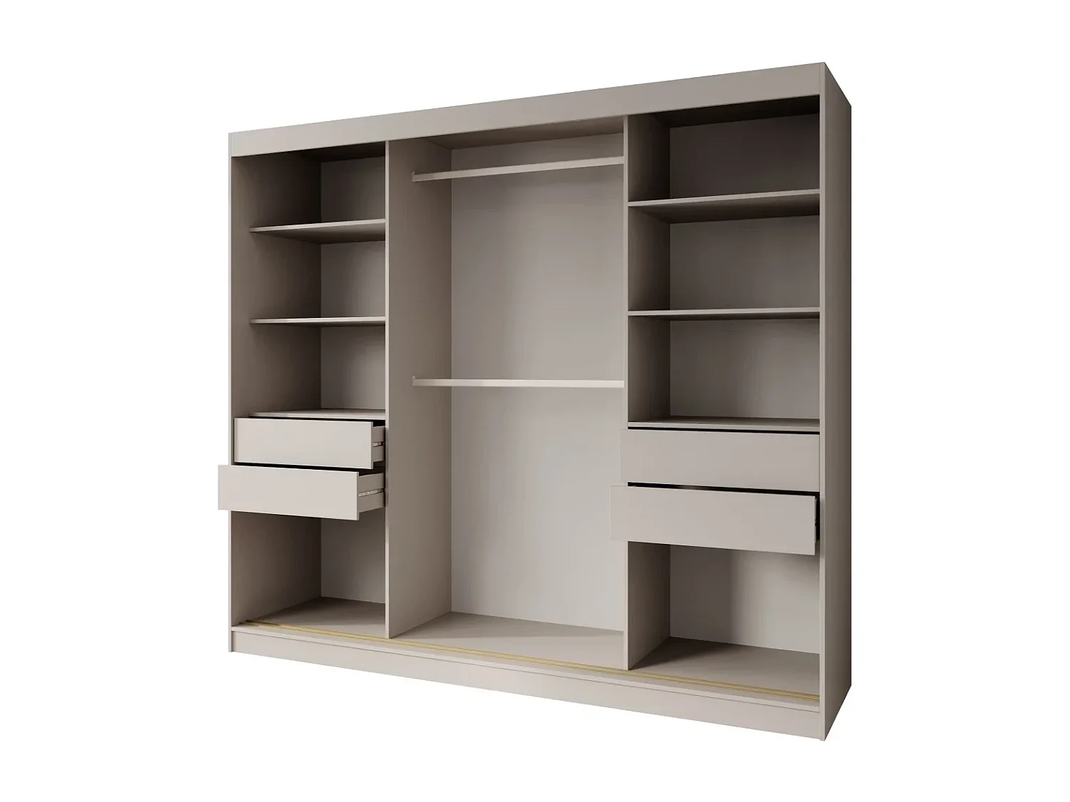 ARMOIRE À PORTES COULISSANTES Marika Lux, 3 PORTES, avec Tiroirs, Cachemire+Or, 240 cm