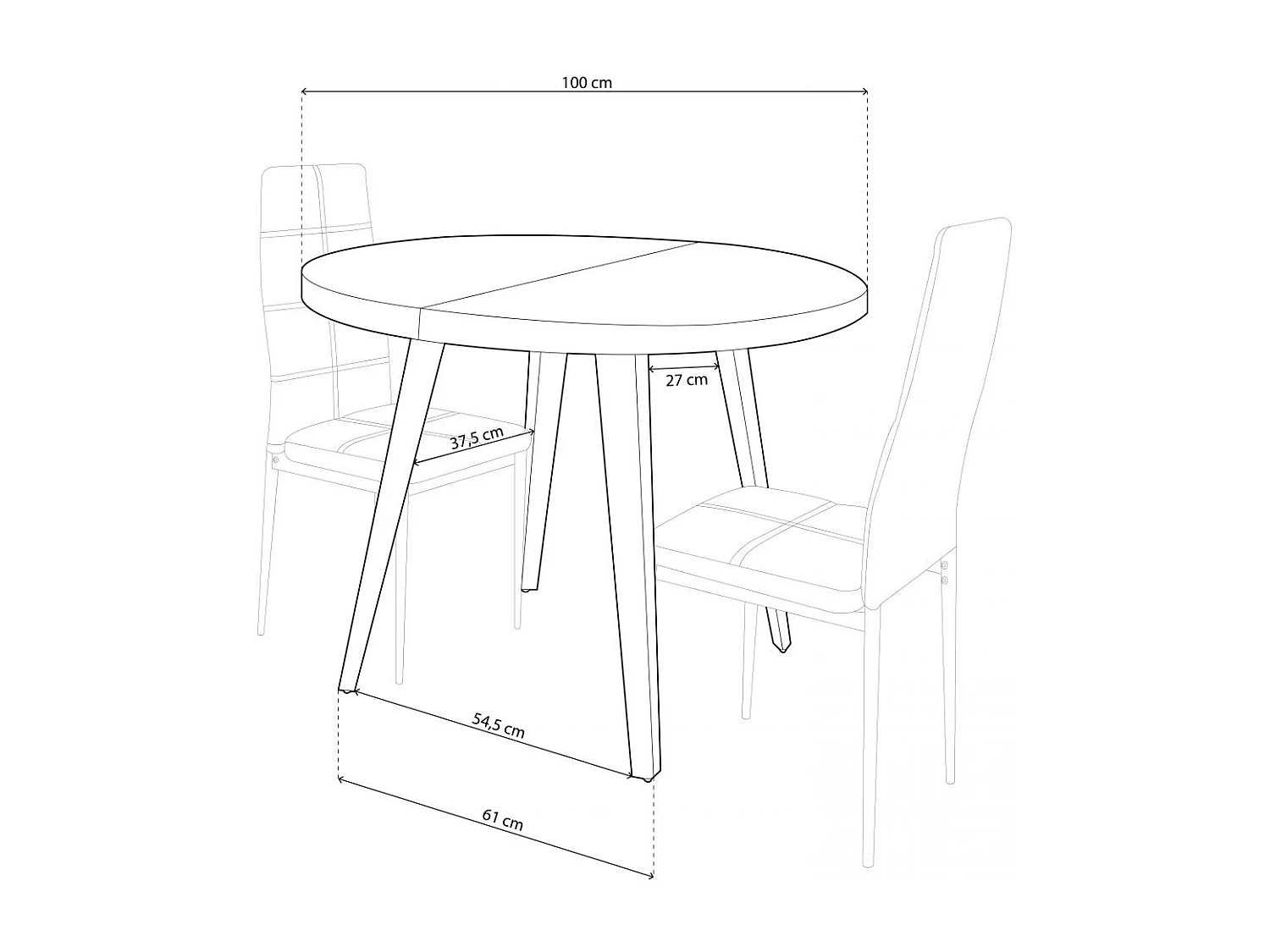 Mesa Redonda Extensible Bali Roble Nordish Blanco 76x100-180 cm