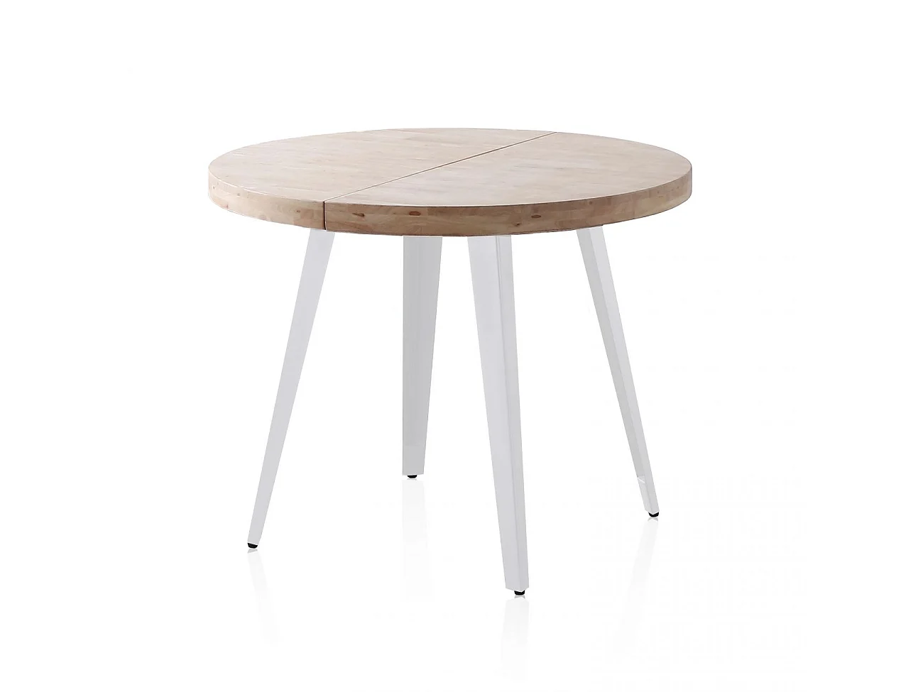Mesa redonda extensível Berg Blanco - Roble