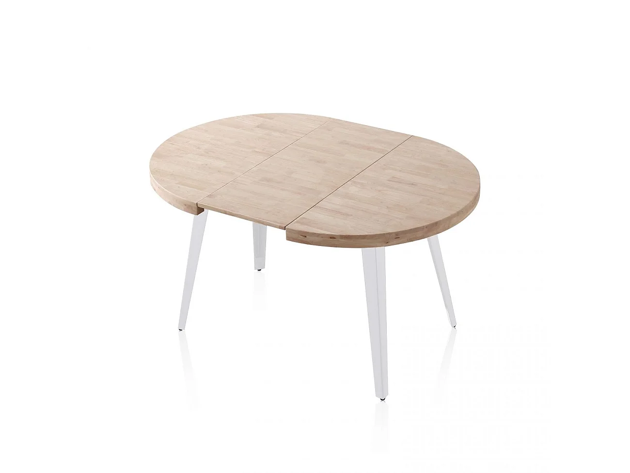 Mesa redonda extensível Berg Blanco - Roble