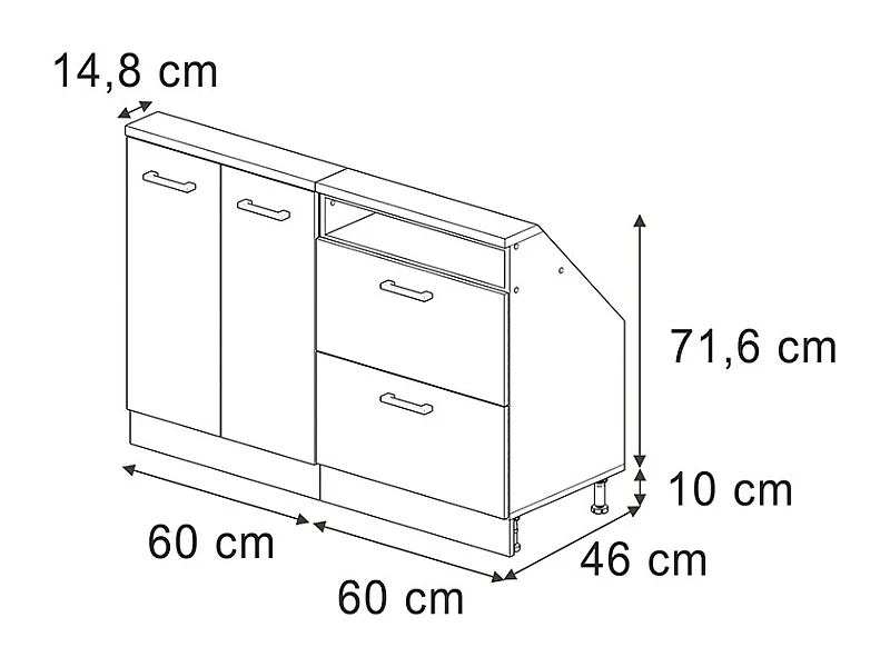 Ensembles de meuble de rangement sous pente blanc brillant/blanc 120x46x81.6 rion