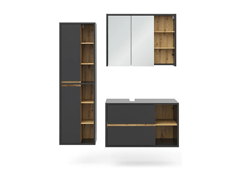 Meubles bain anthracite 60x45x100 viola