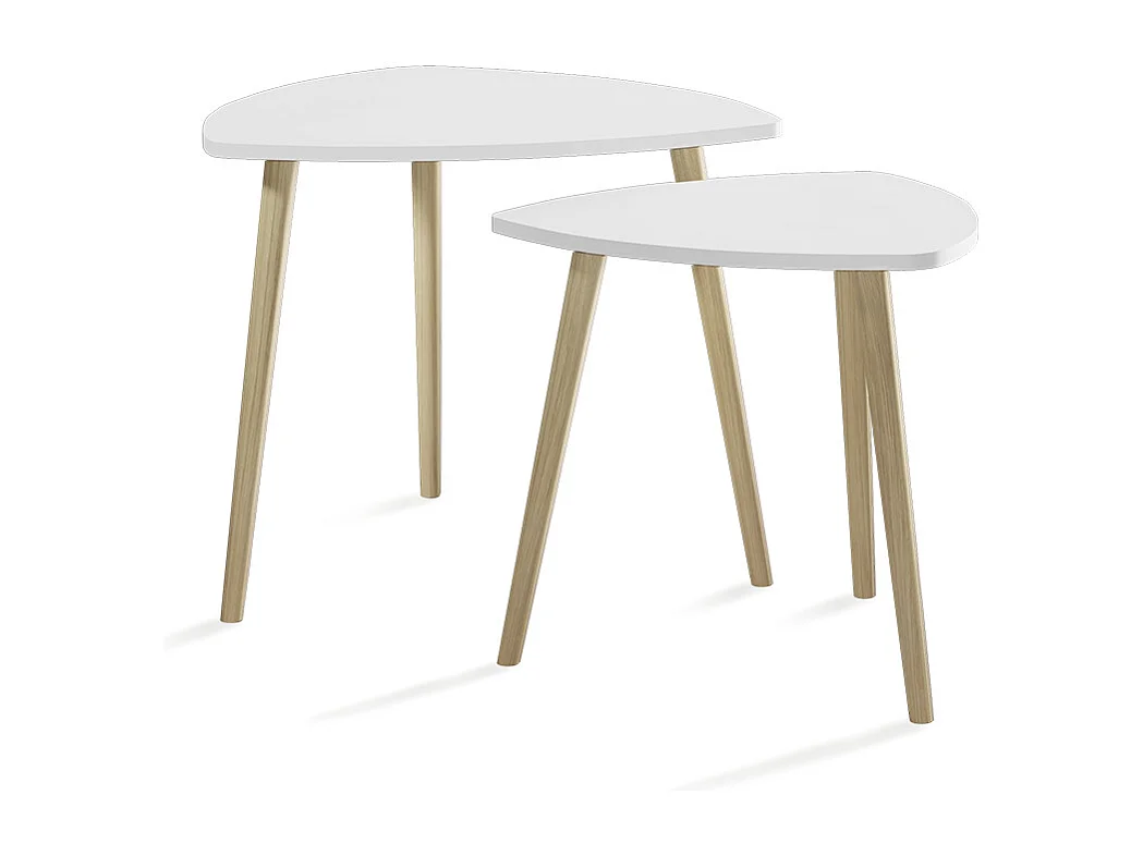 Table basse blanc/sonoma 60x60x50 twino