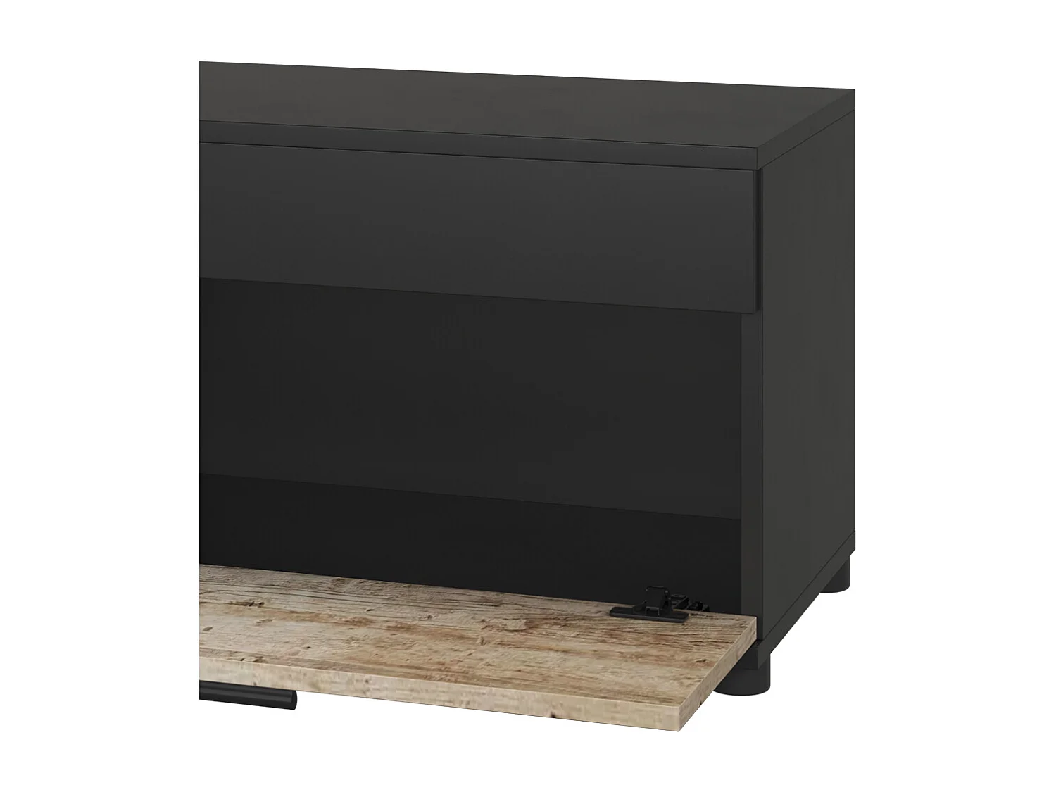 Meuble de salon noir/chêne sable 70.8x35.3x38.9 berno