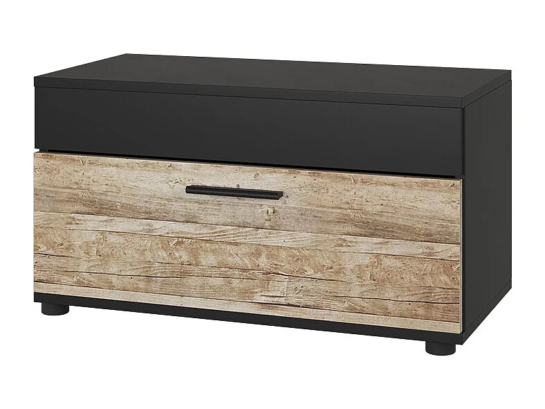 Meuble de salon noir/chêne sable 70.8x35.3x38.9 berno