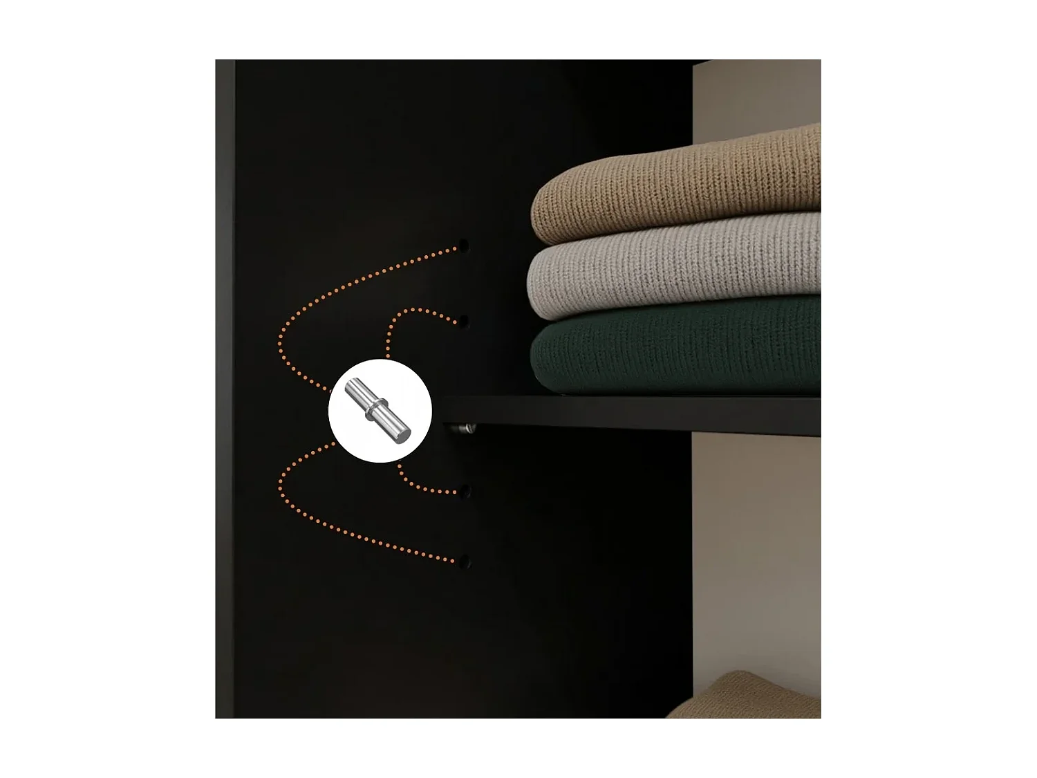 SCHUIFDEURKAST Marika Lux, 2-DEURS, met Lades, Zwart+Goud, 120 cm