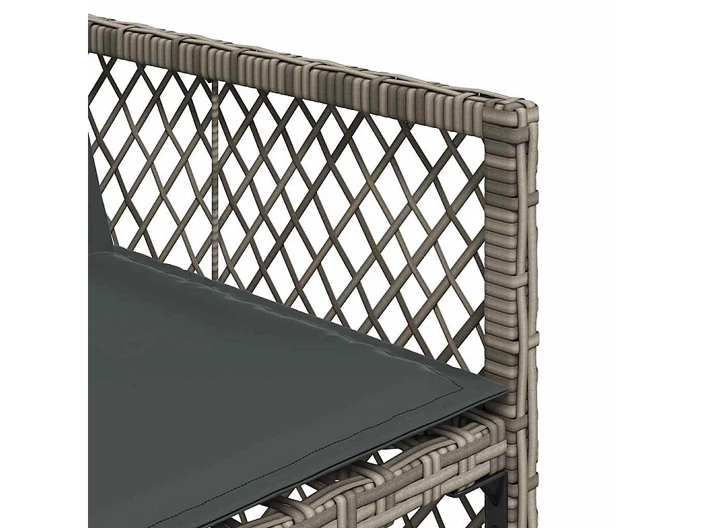 Ensemble à manger de jardin 5 pcs coussins gris résine tressée