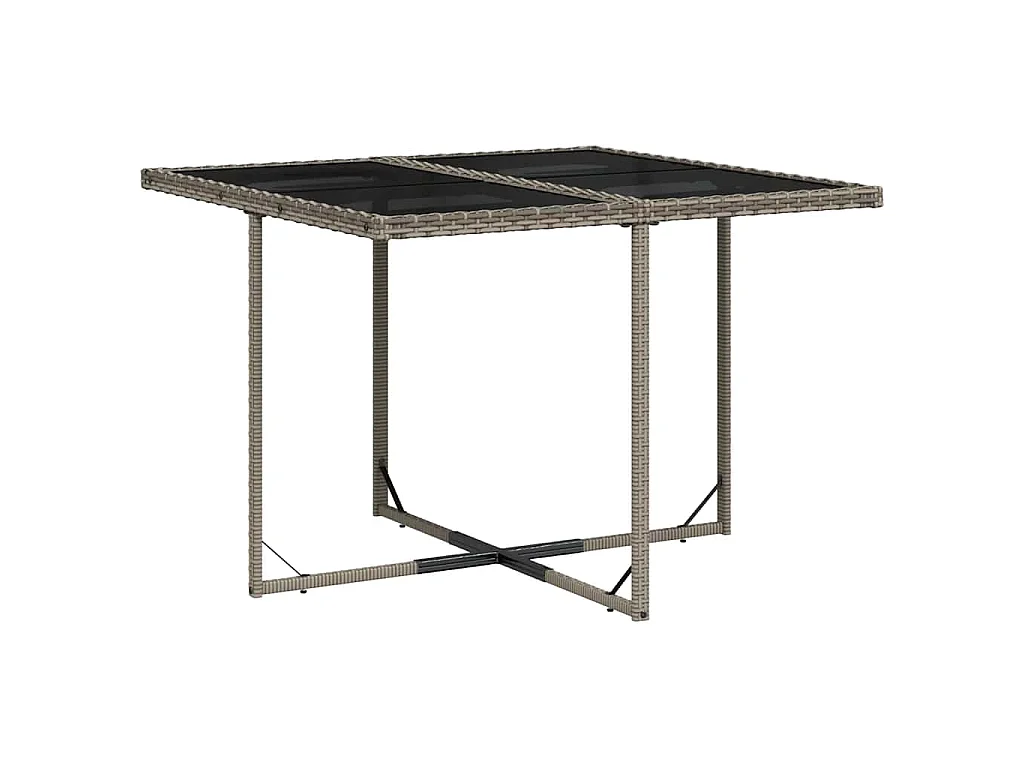 Ensemble à manger de jardin 5 pcs coussins gris résine tressée